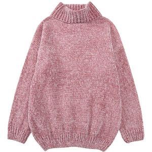 vintage chenille fluwelen dame trui Wind Goud Fluwelen Neil coltrui jumperknitted trui voor vrouwen oversized