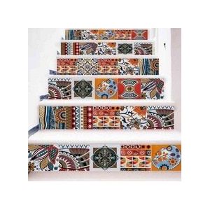 6pcs Tegel Trap Trap Riser Floor Stickers Zelfklevende DIY Stairway Decal en