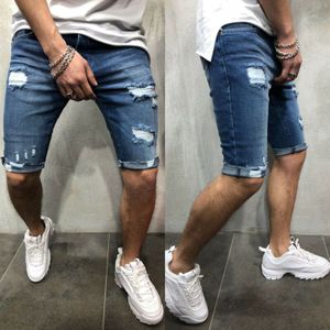 Goocheer Mannen Korte Ripped Jeans Mode Toevallige Retro Elastische Denim Shorts Mannelijke Kleding Plus Size 3XL