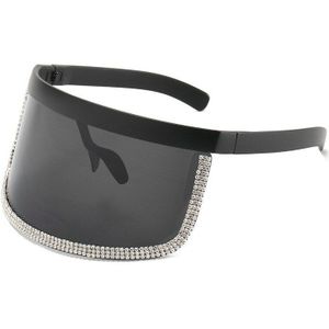 Gisaev Rijden Vrouw Oversized Frame Diamond Eye Zonnebril Siamese Lens Cover Gezicht Winddicht Zand Mode Bril