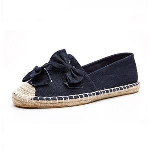 Vrouwen Klassieke Sandaal Platte stro bodem schoen mode lente en zomer Canvas Espadrilles