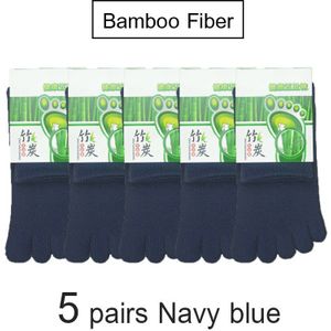 5 Paren/partij Bamboevezel Mannen Vijf Teen Sokken Set Lente Winter Business Zwart Tabi Korte Sokken Voor mannelijke Grote Maat