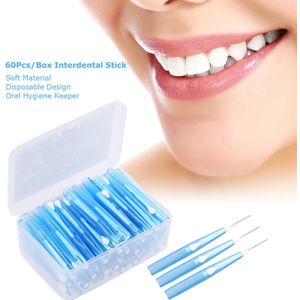 60 Stks/doos Dental Floss Picks Refill Inter-Tandheelkundige Borstel Tanden Stok Tandenstoker Flosser Voor Orale Diepe Schoon Gezondheidszorg gereedschap