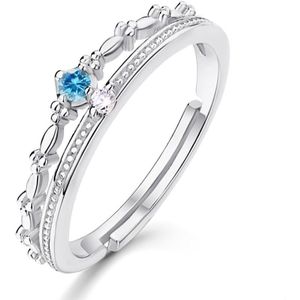 ALLNOEL Zilver 925 Sieraden Ring Topaz Tsavorite Ruby Luxe Edelsteen Sieraden voor Vrouwen White Gold Wedding Kroon Ring