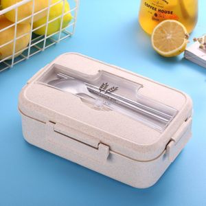 Ldfchennel 1.1L Tarwe Stro Lunchbox Bpa Gratis Gezonde Niet Giftig Bento Box Magnetron Servies Voedsel Opslag Container Lunchbox