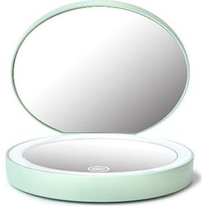 LED Verlichte Draagbare Make-Up Spiegel 2X Vergrootglas Compacte Reizen Cosmetische Sensing Verlichting Make-Up Spiegel USB FC