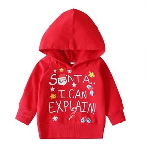 Brief Hooded Mode Katoen Kids Unisex Peuter Baby Jongen Meisje Rood Hoodie Kerst Kleding Sweatshirt