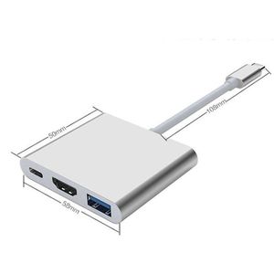 3 In 1 Muti-Poorten Usb 3.1 Type C Naar Hdmi Usb 3.0 Hub USB-C Multi-Poort Adapter dongle Dock Kabel Voor Macbook Pro