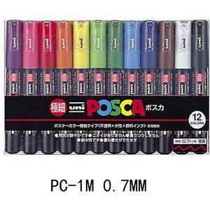 Uni Posca Marker Pen PC-1M PC-3M PC-5M Set Pop Poster Reclame Pen Verf Pen Comic Schilderen Ronde Hoofd Water Art marker