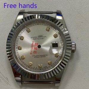 Horloge Case 41Mm Zilveren Roestvrij Staal Sapphire Glas Geschikt Voor Japan 8215,8200 En DG2813 Beweging Case En Wijzerplaat HH1