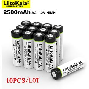 10-50 Stuks Originele Liitokala 1.2V Aa 2500Mah Ni-Mh Oplaadbare Batterij Aa Voor Temperatuur Gun Afstandsbediening muis Speelgoed Batterijen