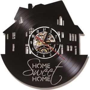 Familie House Record Klok Sweet Home Handgemaakte Vinyl Wandklok Retro Art Decor Klassieke Antieke LED Wandklok