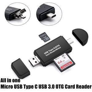 All in one Micro USB Type C USB 3.0 OTG Kaartlezer SD Micro SD card Schrijver Mobiele Adapter Voor android Telefoon