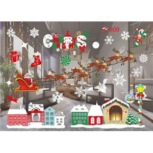 Jaar Kerst Home Decor Muur Stickerwindow Sticker Sneeuwvlok Santa Raamstickers Kerst Muurstickers Voor Kinderen Kamers