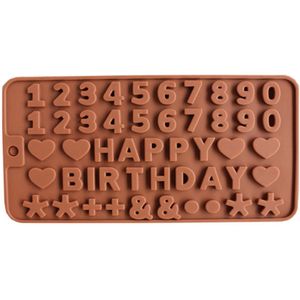 Gelukkige Verjaardag Chocolade Mini Gummy Mould Silicone non-stick Chocolade Jelly en Candy Mold Cake Bakvorm 8.3x4.5 in