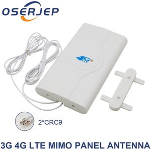 3G 4G Lte Antenne 2x CRC9/TS9/Sma Male Connector Mimo Panel Antenne Voor E3372 E8372 b593 B310 4G Lte Fdd Modem + 2 Meter Kabel