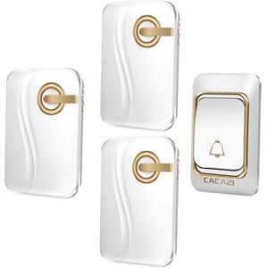 Cacazi Draadloze Deurbel Dc Batterij-Operated Waterdichte 1 2 Knop 1 2 Ontvanger 200M Afstandsbediening Smart Home Draadloze deurbel Chime
