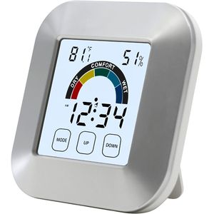 Draagbare 2.7 Inch Lcd Digitale Temperatuur Vochtigheid Klok Touch Control Wekker Voor Keuken Badkamer