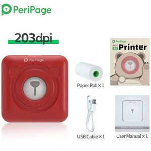 Mini Printer Label Printer 203Dpi Foto Foto Ontvangst Bluetooth Draadloze A6 Peripage Sticker Printer Draagbare Thermische Printer