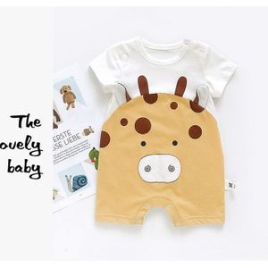 7plus1 Cartoon Meisjes Roze Leeuw Zomer Kleding Jongens Katoen Animal Giraffe Jumpsuits Peuter Leuke Egel Kids Romper