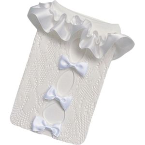 Pudcoco Meisje Kousen Effen Kleur Kant Holle-Out Strik Decor Ruffle Trim Peuter Kid Meisje Mid-Buis kousen 1-5Years Oude