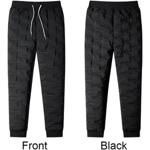 Winter Man Down Broek Effen Zwarte Kleur Thicken Winddicht Warme Katoenen Broek Elastische Taille Outdoor Broek