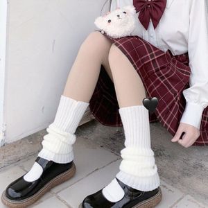 Japanse Lolita Zoete Meisje Beenwarmers Wol Bal Gebreide Voet Cover Vrouwen Herfst Winter Been Warmer Sokken Hoop Hoop Sokken