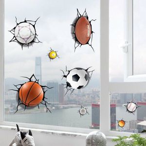 3D Veel Ballen Gebroken Muursticker Voetbal Basketbal Thuis Decals Venster. Home Decoratie Stickers