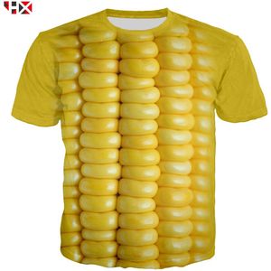 T-shirt Mannen/Vrouwen Gouden Gele Maïs Plant T-shirt 3D Gedrukt Korte Mouw Harajuku Streetwear Zomer tops HX927