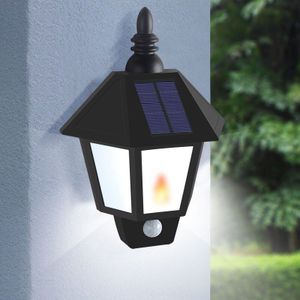 Twee Modi Solar Tuin Vlam Licht Led Sensor Wandlamp Solar Straatverlichting Power Outdoor Waterdichte Luminaria Batterij Lampen