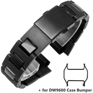 Plastic Horloge Band 26*16Mm Riem Voor G-Shock DW-6900/DW9600/DW5600/GW-M5610 En rvs Case Bumper Accessoires