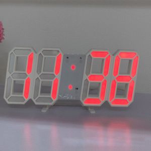 Wandklok 3D Led Digitale Usb Tafel Klok Alarm Nachtlampje Modern Horloge Voor Thuis Woonkamer Decoratie