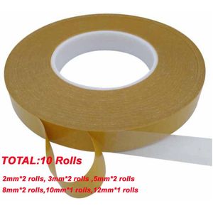 10 Rolls 50M/Roll Dubbelzijdige Tape Pet Acryl Lijm Geen Spoor Y Clear Sterke Transparante Verpakking Papier craft Handgemaakte Kaart