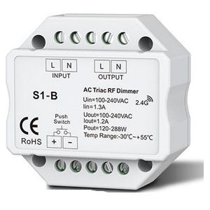 S1-B 2.4Ghz Rf Wireless Remote R1 100-240VAC Ingangsspanning; output 100-240VAC 1A Push Dimmer Led Triac Dimmer Controller