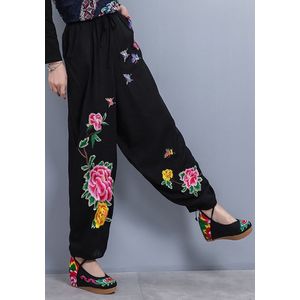 Online Chinese Winkel Plus Size Vrouwen Kleding Vrouwelijke Elastische Taille Broek Vlinder Borduren Harem Broek Broek TA1938