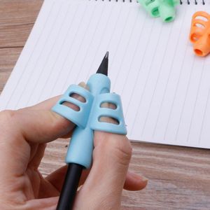 3Pcs Twee-Vinger Grip Silicone Baby Potlood Houder Leren Schrijven Gereedschap Schrijfpen Wxta