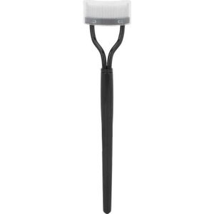 Eyelash Comb Curved Separate Cover Stainless Steel Material Black Straight Handle Lash Separator for Beauty Care