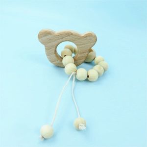 Houten Bijtring Baby Armband Dier Vormige Sieraden Tandjes Organische Houten Kralen Kinderwagen Accessoires Speelgoed Educatief Kinderziektes Speelgoed