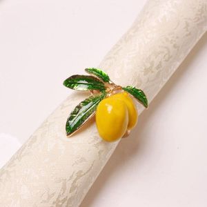 Elegante Eettafel Servet Ring Pin Mode Citroen Fruit Servetring Tafel Decoratie 6 Stuks