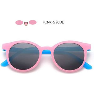 Ronde Kids Zonnebril Gepolariseerde Roze Zonnebril Voor Jongen Gril Kinderen Carton Silicone Flexibele Kind Bril UV400 Oculos