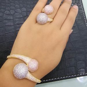 Godki 4 Pcs Disco Ball Charm Sieraden Sets Voor Vrouwen Bruiloft Ketting Oorbel Armband Ring Ful Zirconia Oorbel Sieraden set