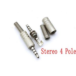 100 Stuks 3.5 Mm Mono/Stereo 3 Pole/Stereo 4 Pole Male Soldeer Metalen Connector Plug Adapter