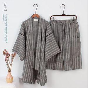 Pyjama voor mannen kimono Katoen streep Pyjama Set shorts