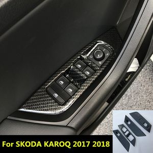 Voor Skoda Karoq Autoruit Schakelaar Passen Lift Panel Cover Trim Garneer Frame Auto Stickers Auto Styling accessoires 4 stks