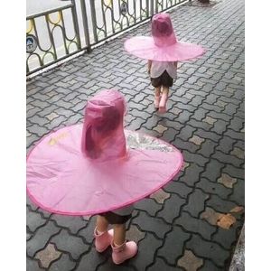 Draagbare Kids Regenjas Opvouwbare UFO Regen Hoed Kids Paraplu PEVA Materiaal Reizen Vissen Wintereik Cap Met 3 Kleuren
