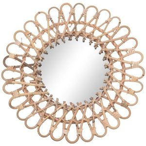 40Cm Nordic Rieten Muur Gemonteerde Spiegel Rotan Ronde Dressing Spiegel Thuis Woonkamer Badkamer Decor Muur Opknoping Spiegel