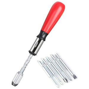 Push Pull Ratel Schroevendraaier Set 5 In 1 Schroevendraaier Bit Set Mouw Driver Bit-Houder Ratchet Socket Schroef Kit