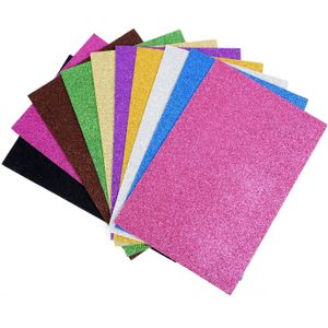 10pcs 20*30cm Glitter EVA Plakboek Foam Vel Papier Spons Soft Touch Arts Ambachten Handgemaakte Kids DIY a4 Kleur Mengen