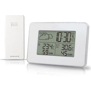 Zwart Digitale Thermometer Hygrometer Klok Lcd Alarm Kalender Weerstation Forecast Display Multi Forecast Wekker
