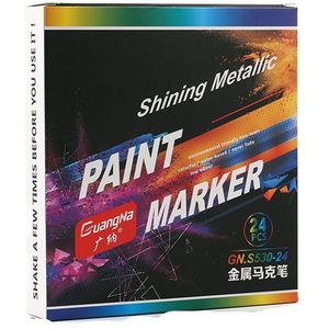 6/12/18/24 Kleuren 0.7Mm Metallic Marker Pennen Set Acrylverf Diy Tekening Graffiti Schilderen School Supply art Briefpapier